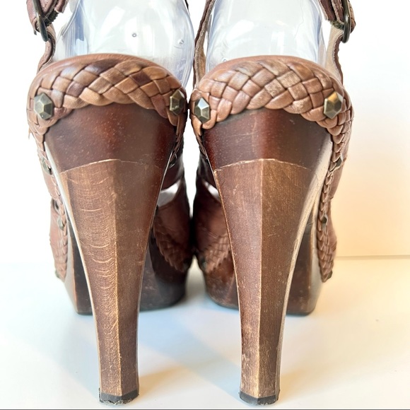 FRYE Leather Dara Stitch Campus Platform Cut Out Sandals—SZ. 10 - Picture 6 of 13